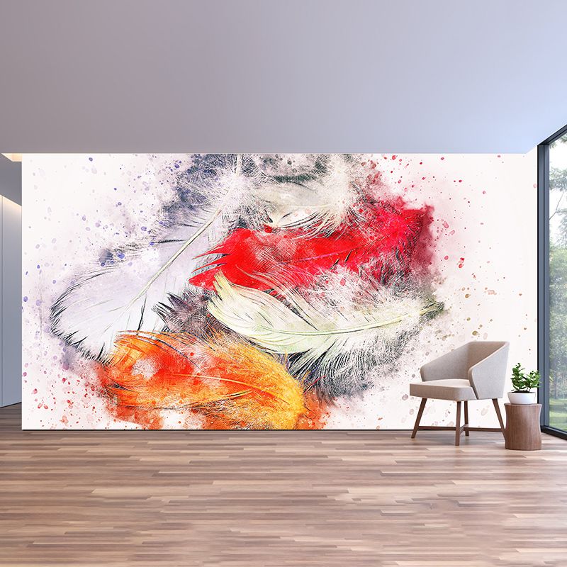Environmental Illustration Mural Wallpaper Feather Indoor Wall Mural