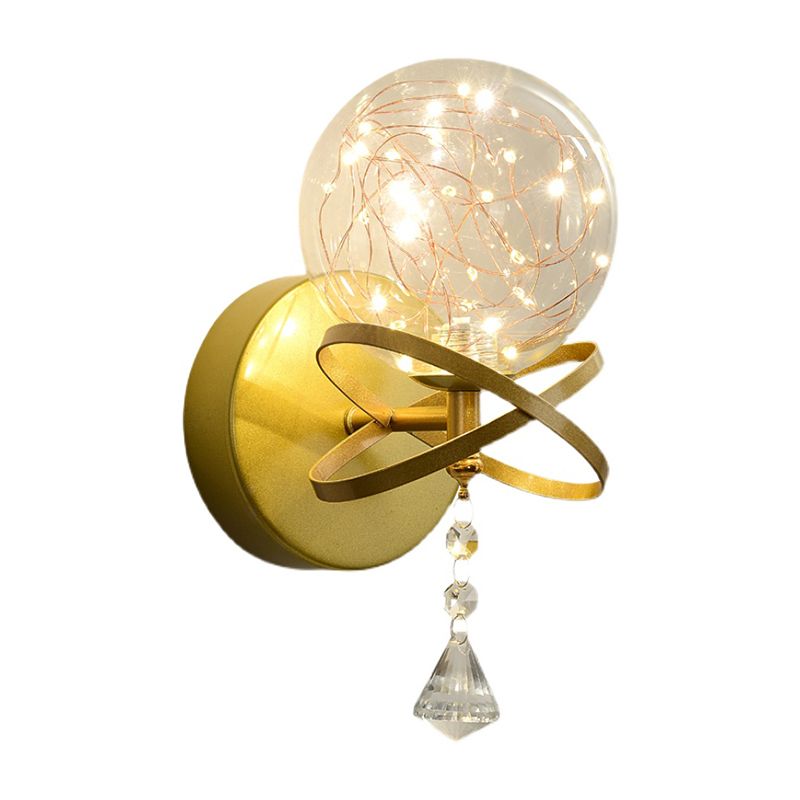 Forme de bille Lumière de mur de verre Style moderne 1 lumière lumineuse lumière murale