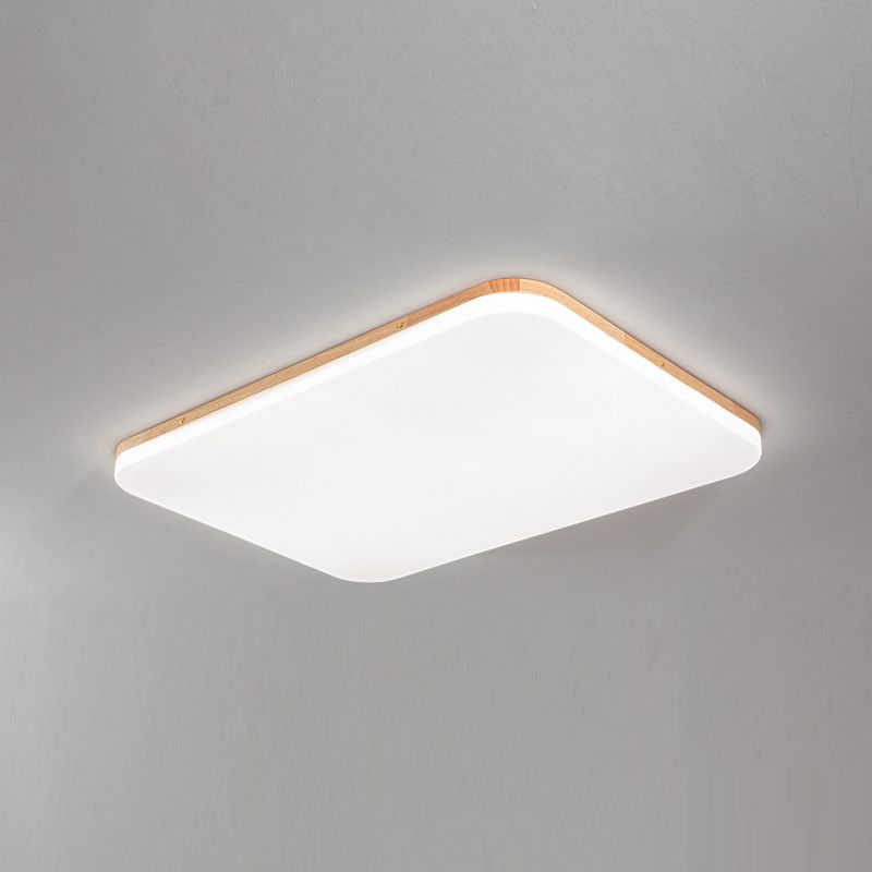 Wooden Flush Mounted Ceiling Lights LED Flush Mount Light with Acrylic Shade