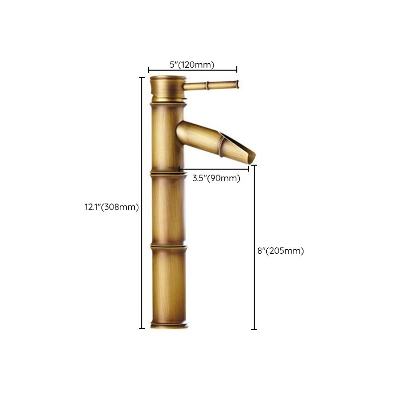 Farmhouse Vessel Faucet Brass Lever Handles Waterfall Spout Lavatory Faucet
