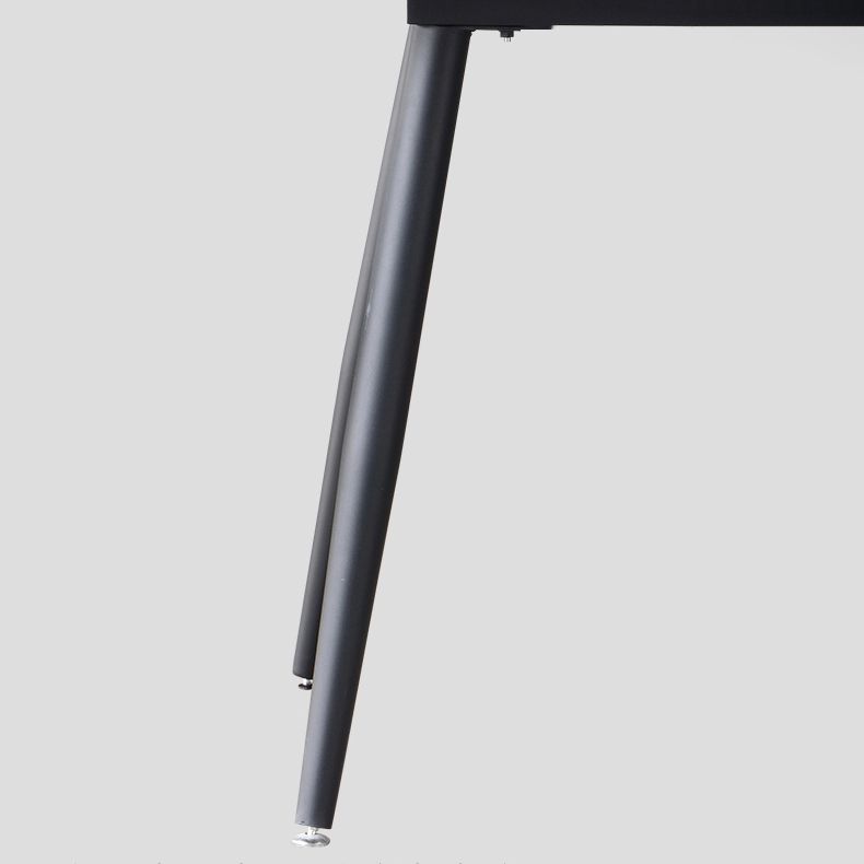 Mesa de comedor estándar industrial de forma rectangular de piedra sinterizada con base de 4 patas