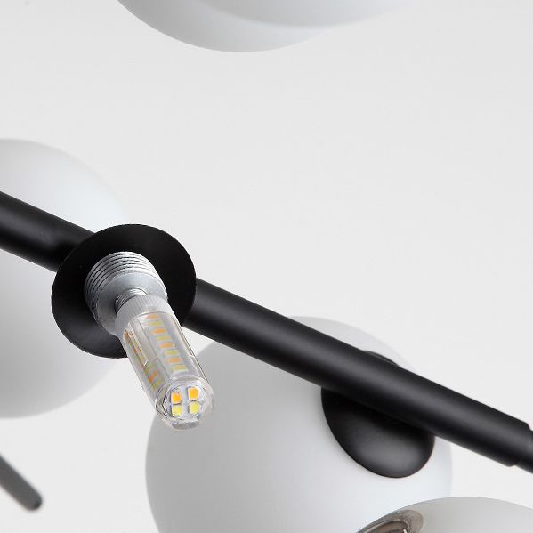 Modern Starburst Hanging Chandelier Light Opal Glass Shade Ceiling Chandelier for Living Room