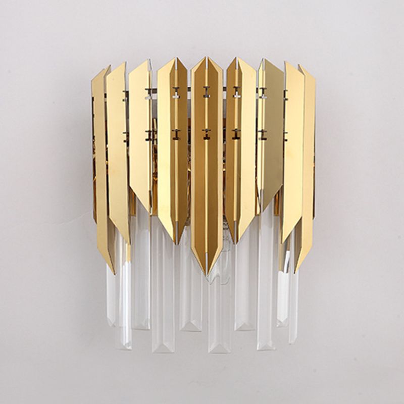 Modern Style Wall Light Gold 14" High Wall Sconce with Crystal for Living Room
