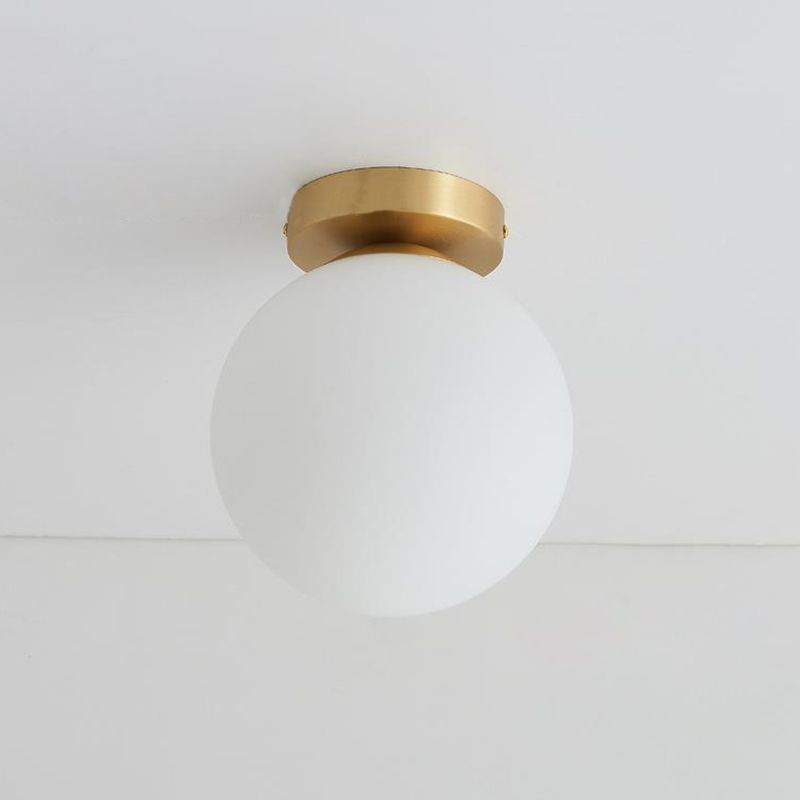Contemporary Glass Ceiling Light Golden Flush Mount Lighting for Bedroom