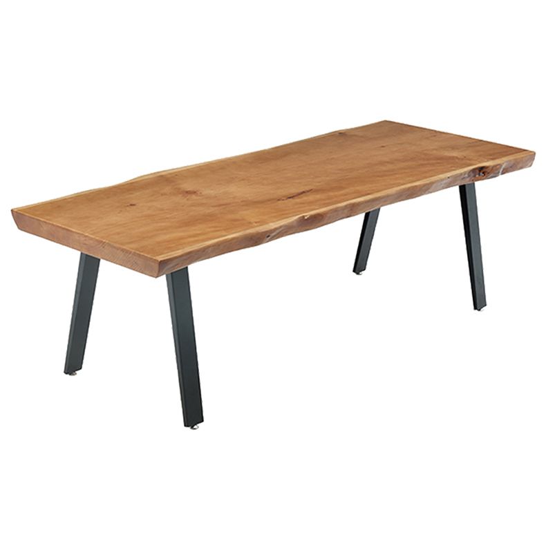 Forme rectangle 4 jambes table à manger industrielle Couleur en bois Tableau fixe de bois massif