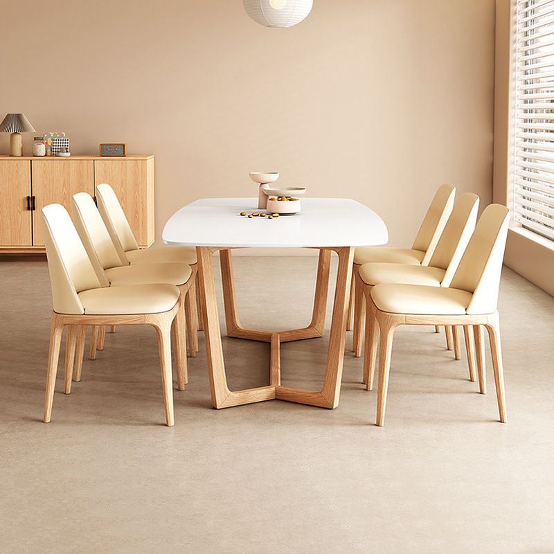 Simplicity Kitchen Dinner Table Rectangle 4 Legs Dining Table