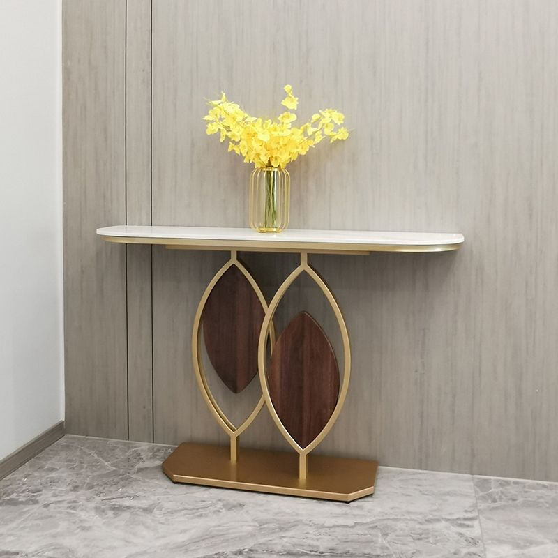 Contemporary Console Accent Table Antique Finish Console Table in Stone