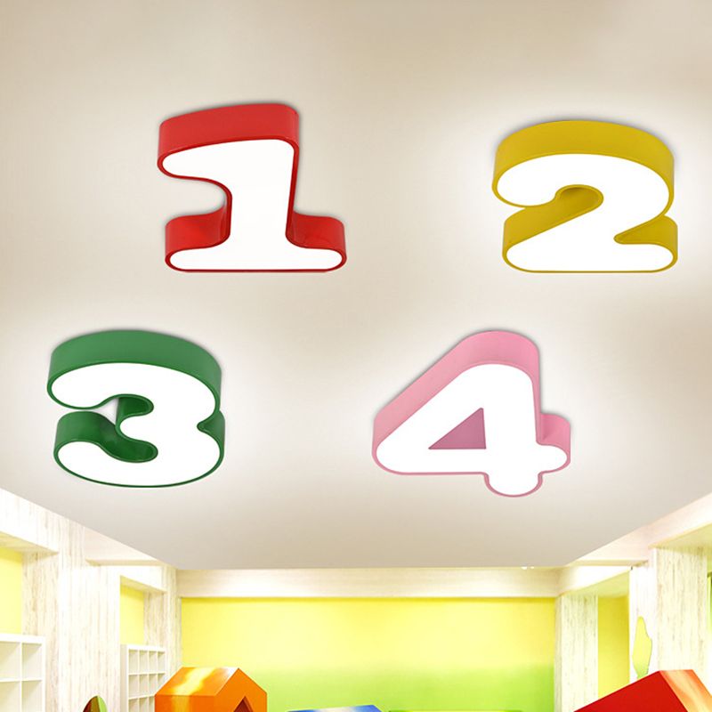 Arabic Numeral Flushmount Lighting Creative LED Acrylic Flush-Mount Light Fixture