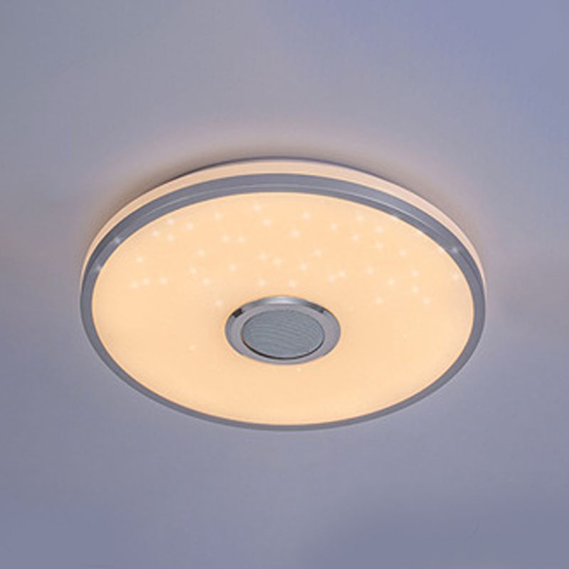 Plafonnier intelligent de forme ronde, moderne, en fer, 1 lumière, encastré, pour étude
