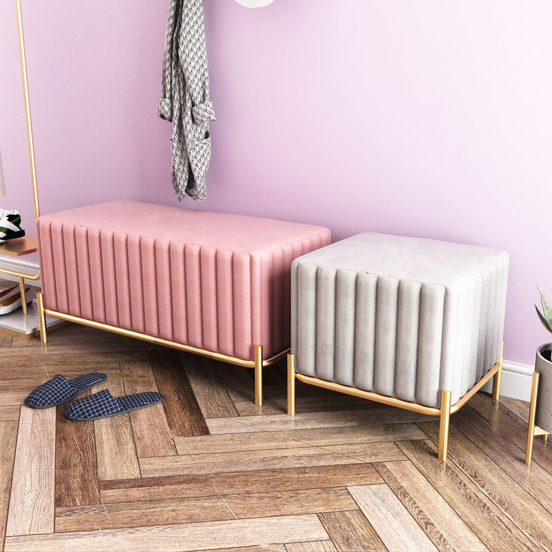 Solid Color Flannel Standard Stool Modern Simple Square Upholstered Ottoman