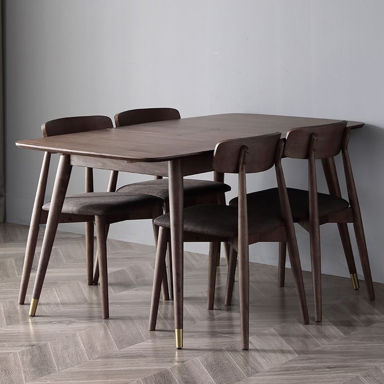 Mesa de comedor rectable extensible moderna mesa de madera de roble ajustable con 4 patas
