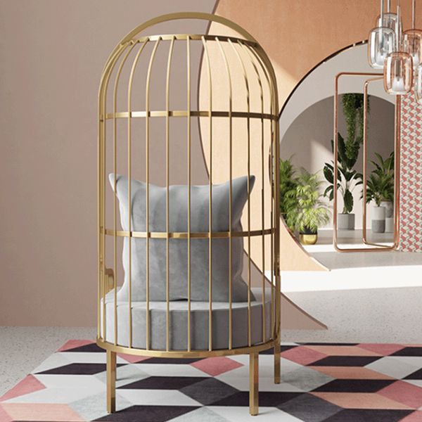 Glam Fabric Arms Included with Pillow Basic Four Leg Accent Armchair