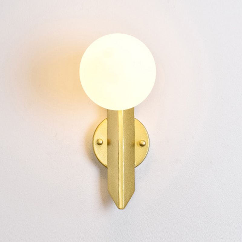 Modernist Wall Sconce Globe Glass Sconce Lighting in White for Bedroom