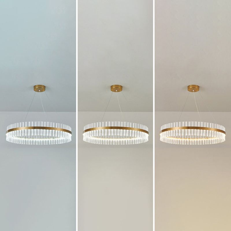 Postmodern Circular Suspended Lighting Fixture Crystal Hanging Ceiling Fixture for Restaurant