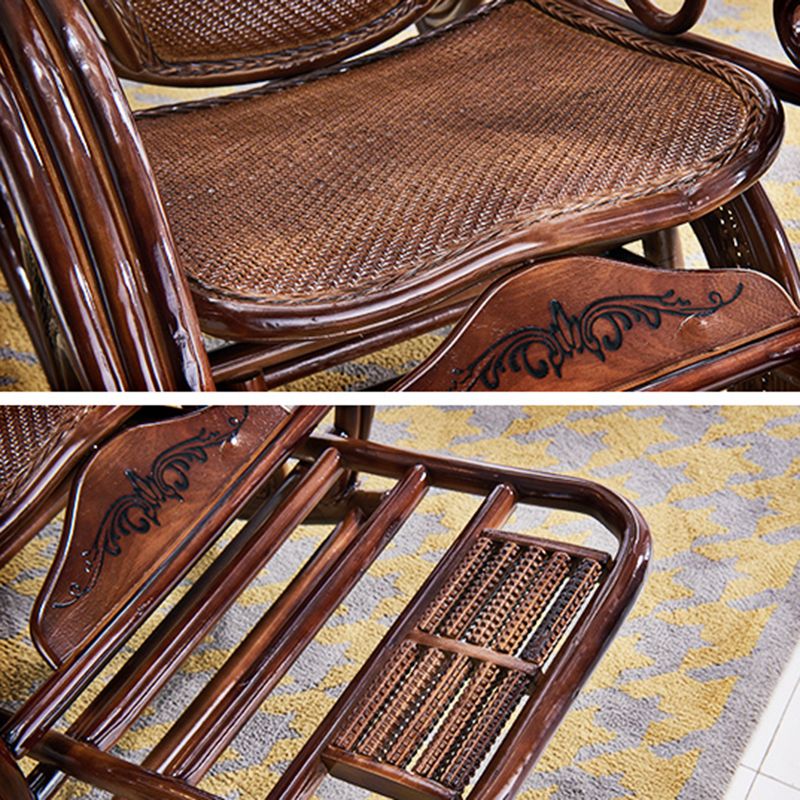 Spindle Wicker Rocking Chair Traditional Rocker Chair 24.8" x 45.3" x 41.3"