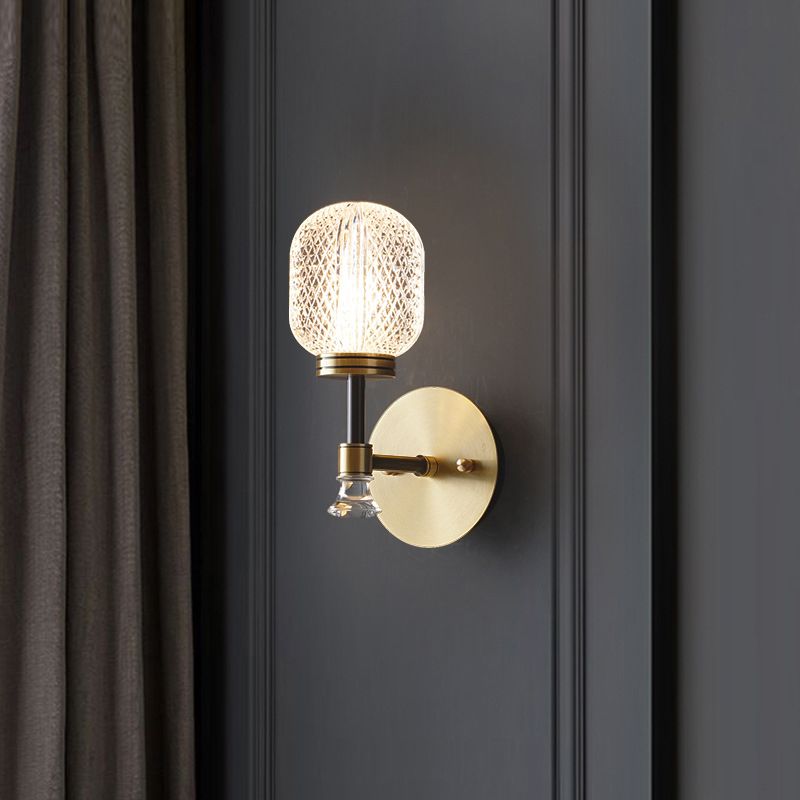 Modern Indoor Decoration Wall Light Up Light Glass Shade Wall Sconce for Bedside