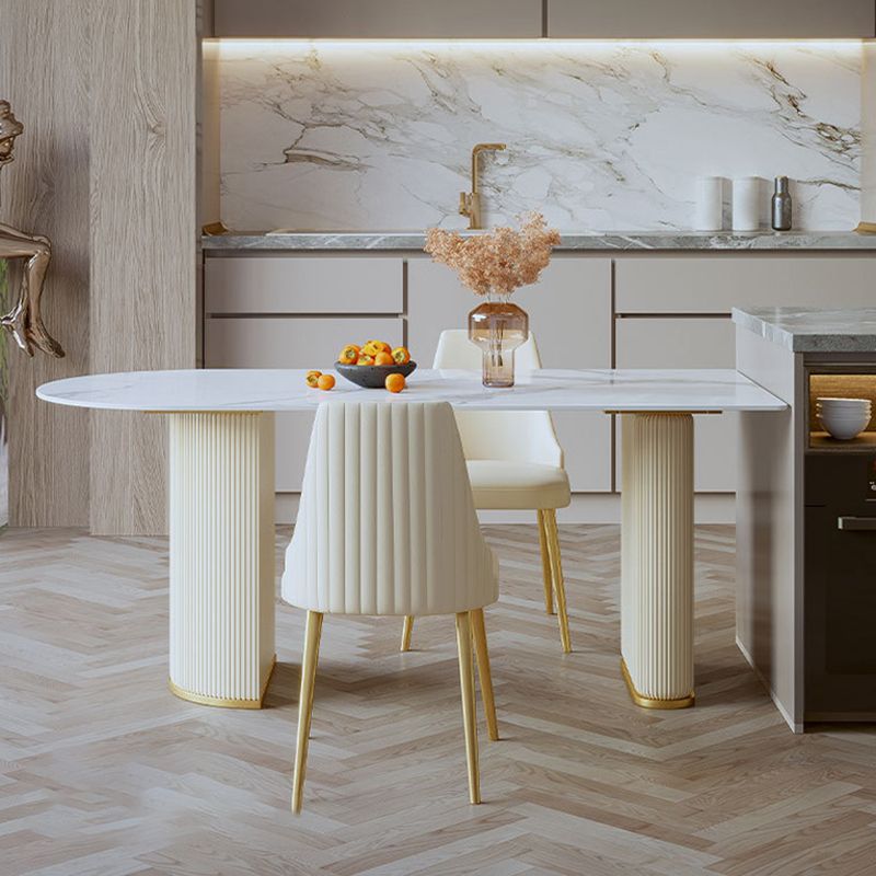 Glam Style Sintered Stone Dining Set 1/3/5 Pieces Dining Set for Dining Areas