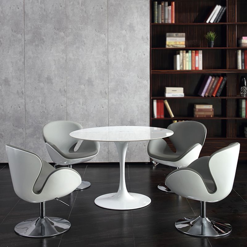 Modern Round Dining Room Table Sintered Stone Dining Table with Tulip Base