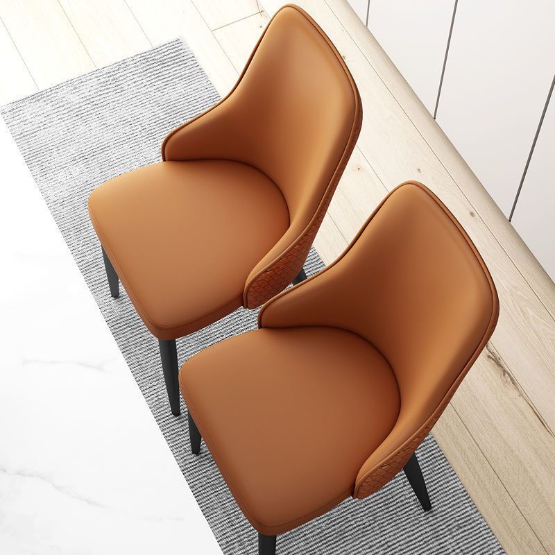 Leather Dining Chair Parsons Armless Side Chair for Restaurant