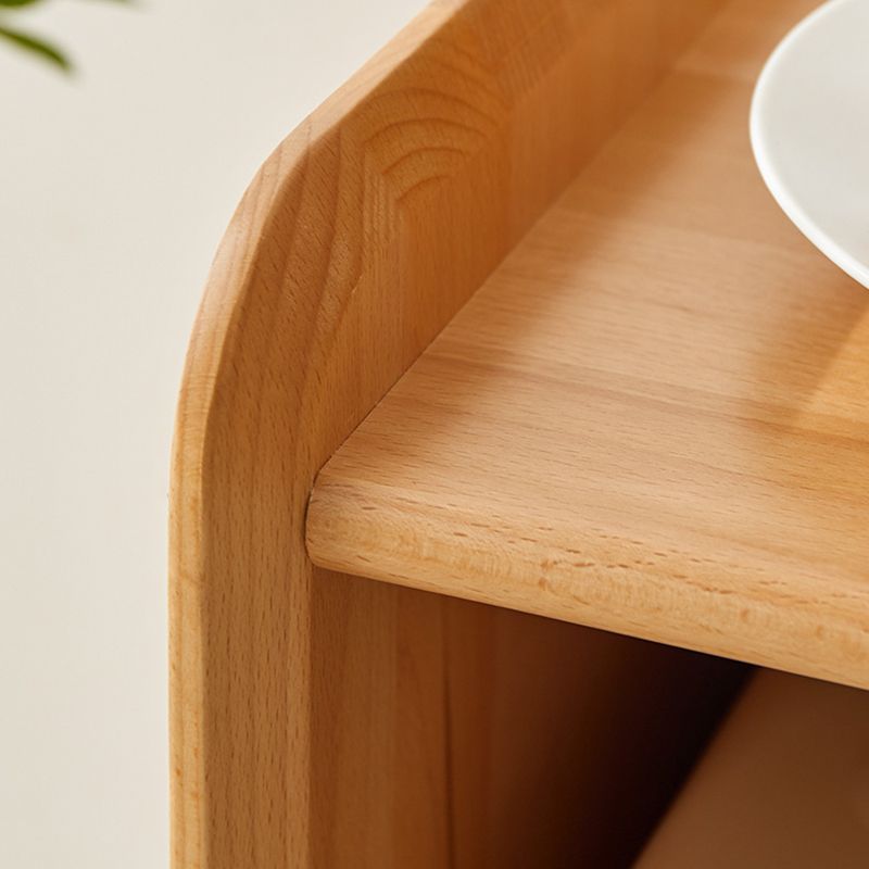 Solid Wood Glass Doors Contemporary Style Buffet Sideboard with Cabinets and Drawers