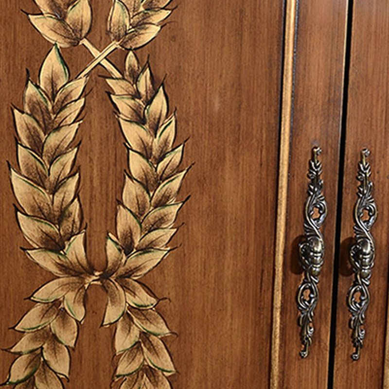 Solid Wood Wardrobe Cabinet Clothes Rail Wardrobe Armoire for Home