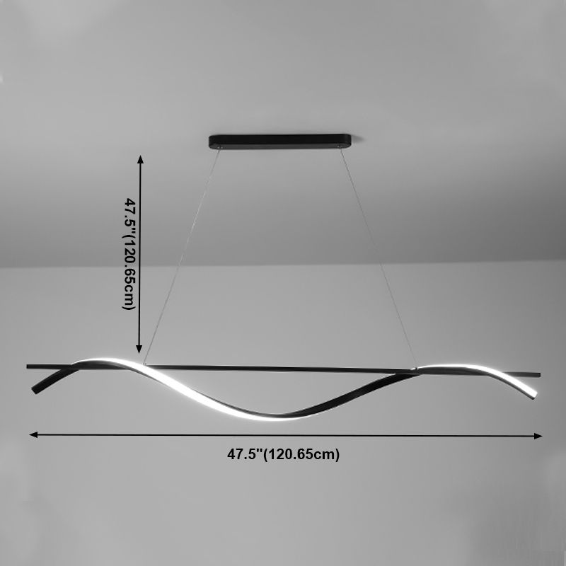 Modern Style Linear Shape Island Light Metal 1 Light Island Lighting Fixture