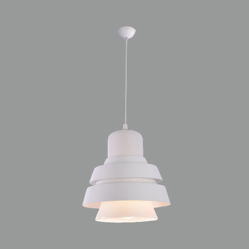 1 Glühbirnenschlafzimmer Anhänger Helles modernes weißes hängendes Lichtleuchten mit ausgestattetem Metallschatten