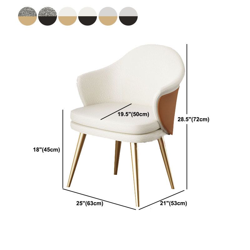 Nordic Style Metal Dining Chair Upholstered Arm Chair for Restaurant Use