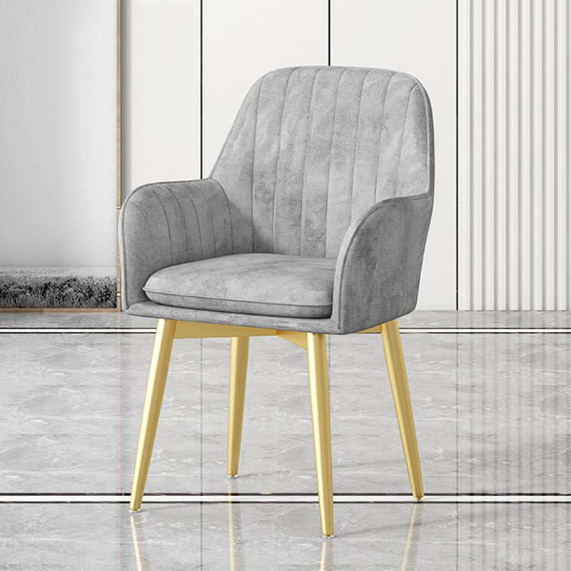 Glam Upholstered Arm Chair Velvet Parsons Dining Chair for Dining Room