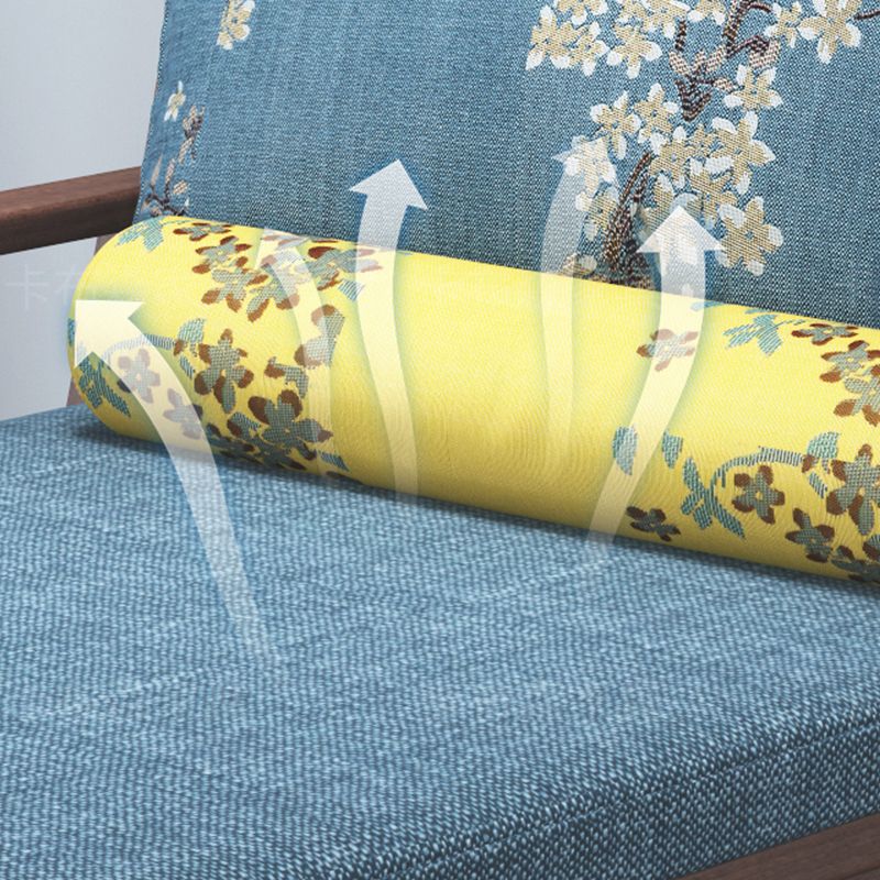 Traditional Living Room Linen Chaise Upholstered Chaise Lounge with Wooden Base