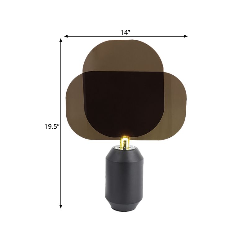 Lampada da tavolo moderna a LED nera con pannello rettangolare in acrilico da comodino per comodino