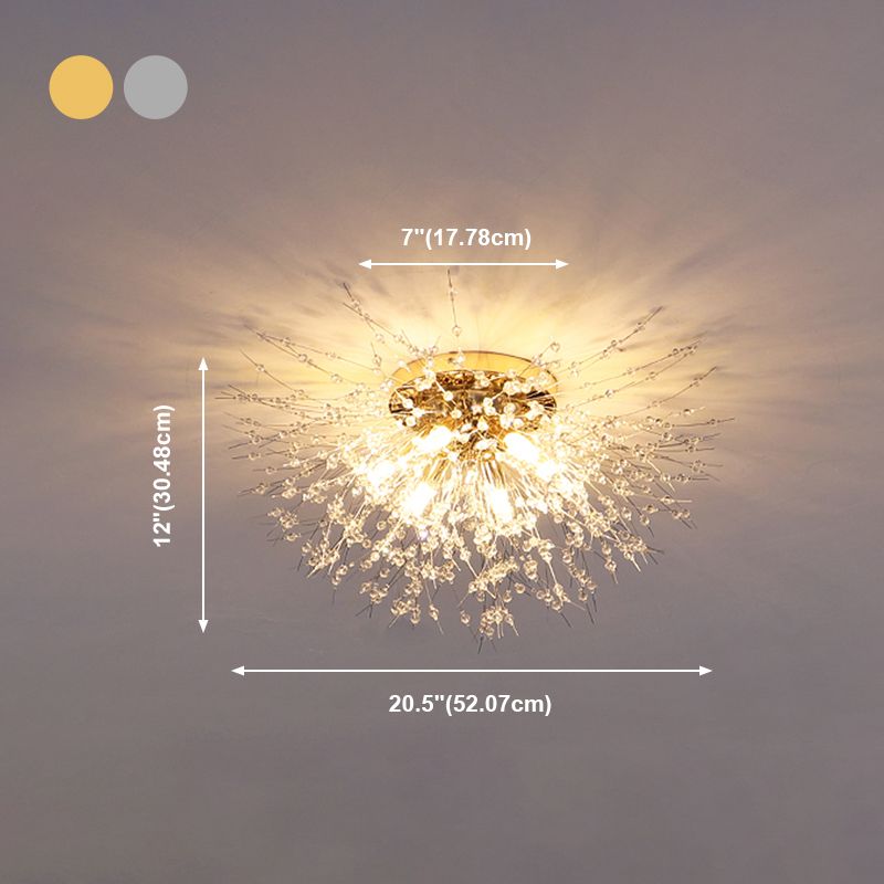 Luminaire de fleur contemporain Crystal Flush Mount Lights pour la chambre