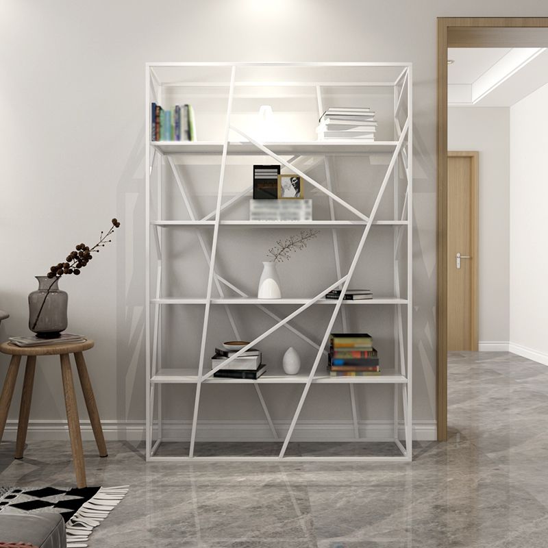 Open Metal Etagere Bookcase Contemporary Rectangular Shelf Bookcase