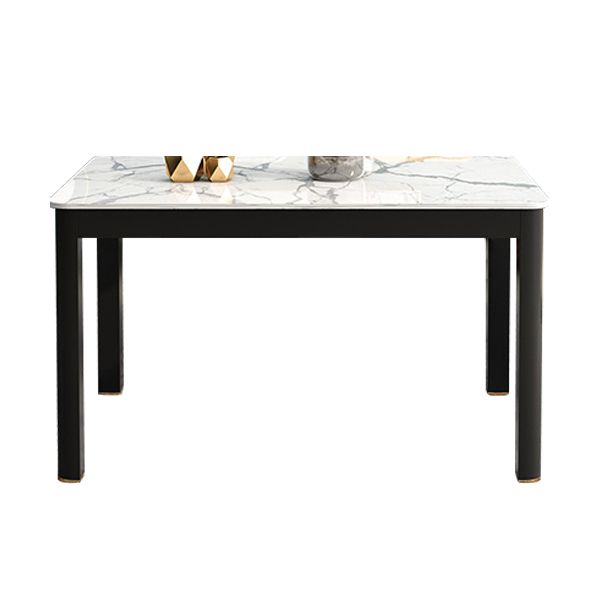 Dining Room Industrial Dinner Table 4 Legs Rectangle Dining Table