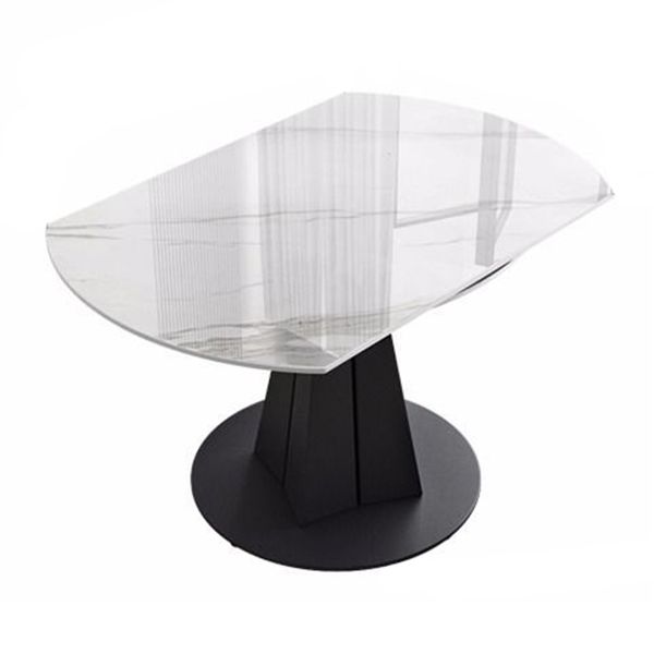 Modern Style Sintered Stone Dining Room Table Round Home Table with Metal Base