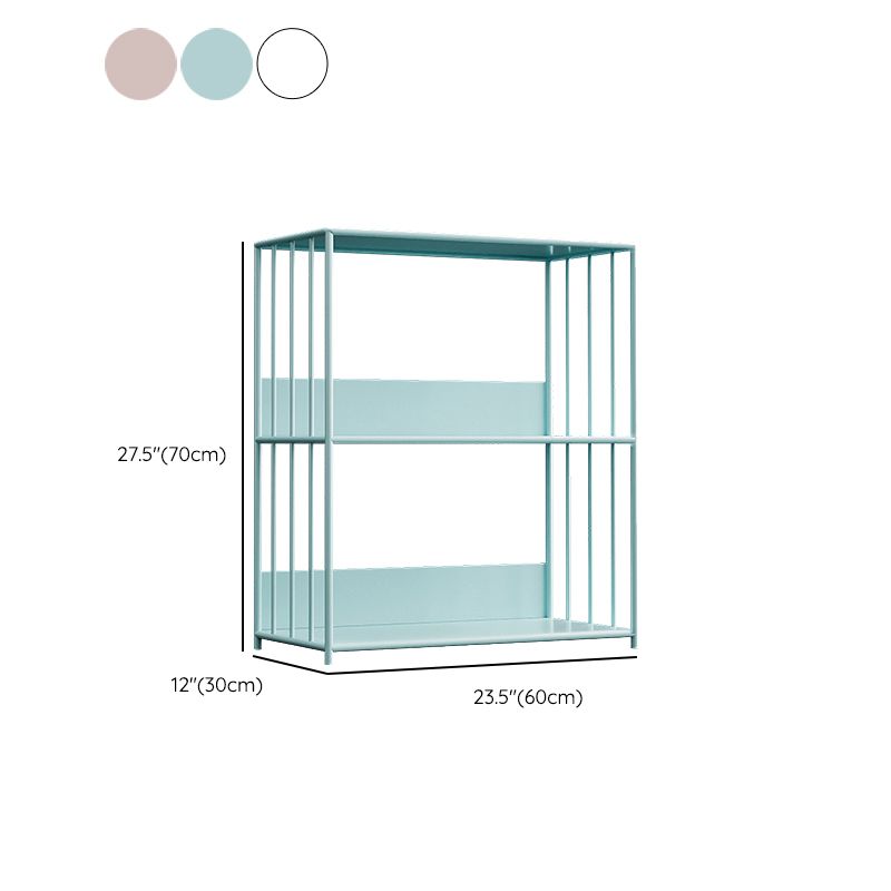 Standard Metal Bookshelf Scandinavian Open Back Bookcase with Shelves