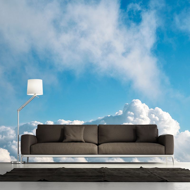 Blue Sky Mural Wallpaper with Cloud Modern Wall Decor for Sleeping Room