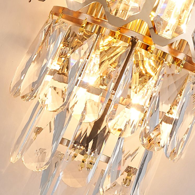 Geometrische Multi-Lights-Wandleuchten Moderner Kristallwandmontageleuchte in Gold