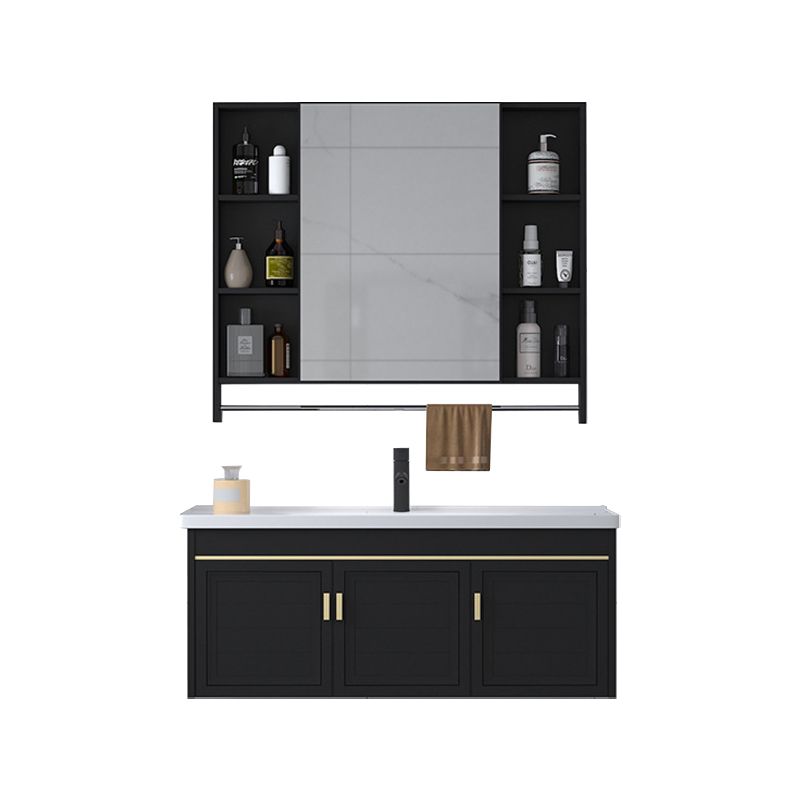 Ceramic Sink Vanity Glam Wall-Mounted Bathroom Vanity for Bathroom