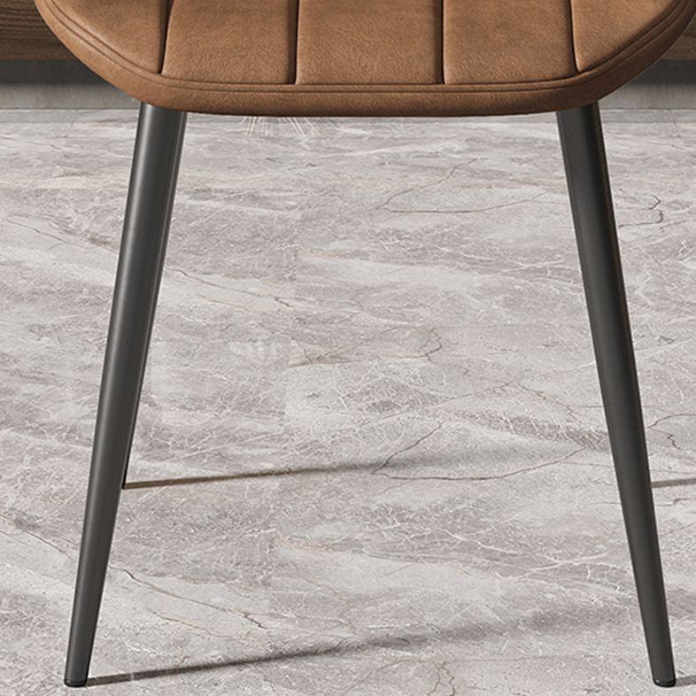 Silla lateral de comedor de metal nórdico Parsons, silla sin brazos para restaurante