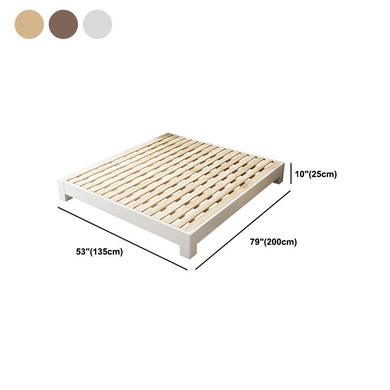 Scandinavian Wood Platform Solid Color Standard Bed for Bedroom