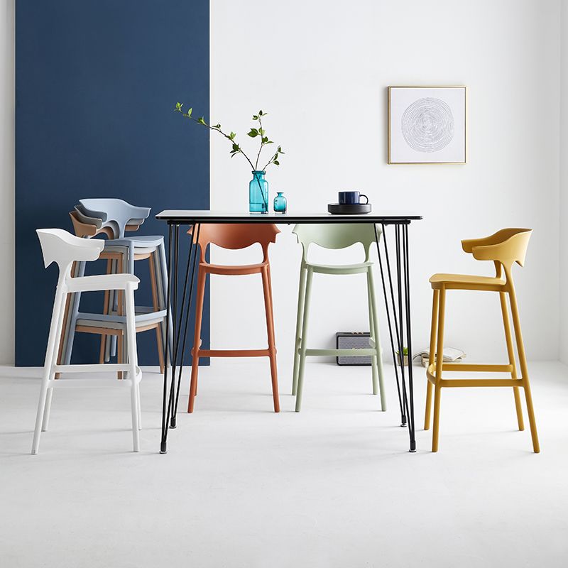 Modern Plastic Counter Stool Armless Bar Stool for Living Room