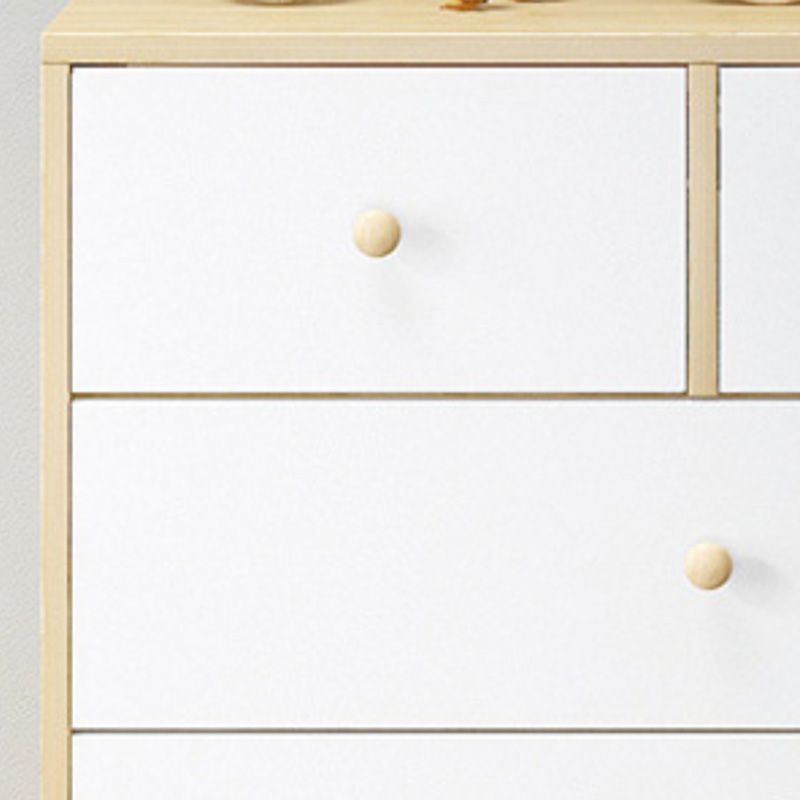 Contemporary Wooden Rectangle Accent Chest with Drawers Chest