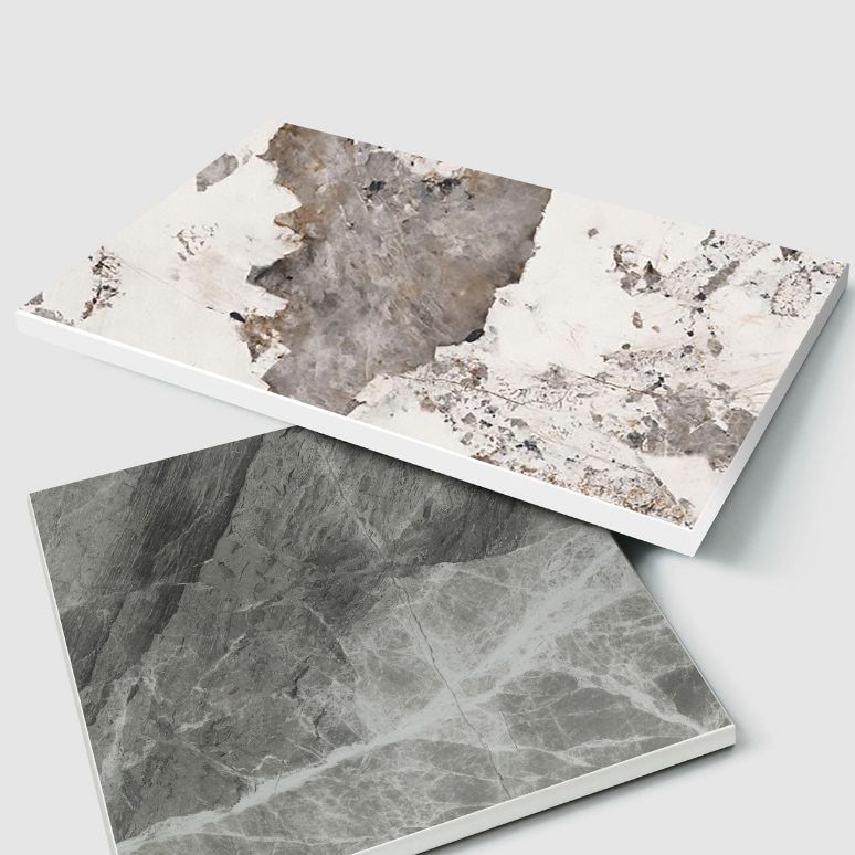 Glam Sintered Stone Table Rectangle Table with Metal Legs for Kitchen