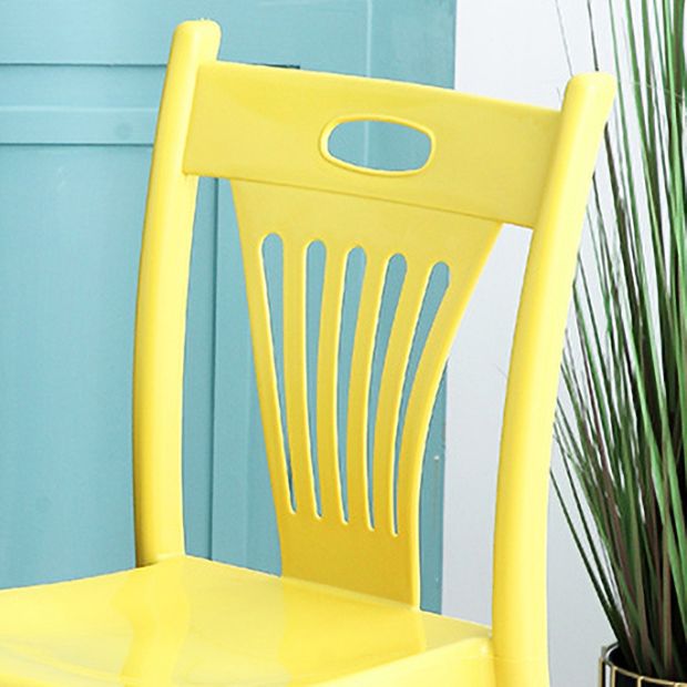 Sillas de comedor de estilo nórdico, silla auxiliar de plástico sin brazos para cocina (juego de 4)
