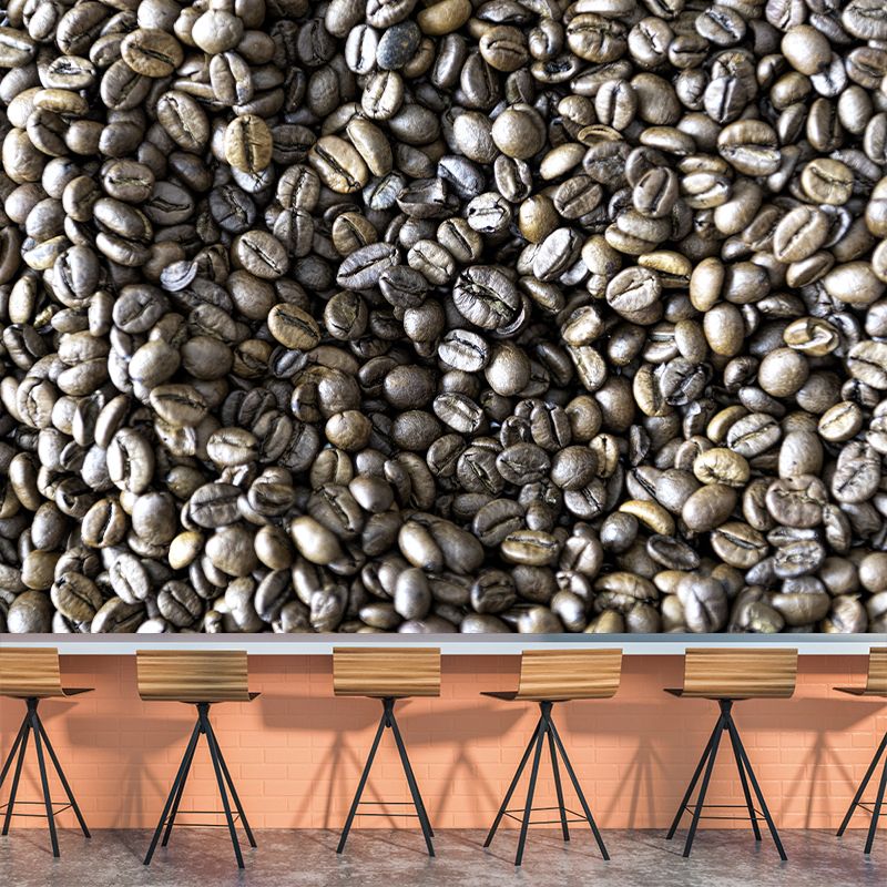 Modern Coffee Shop Wall Decor Coffee Beans Mural Wallpaper, Water Resistant