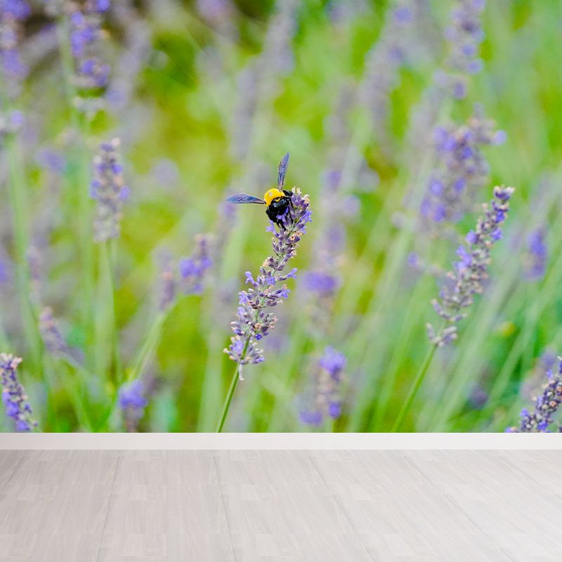 Purple Lavender Mural Wallpaper Modernism Wall Art for Home, Made to Measure