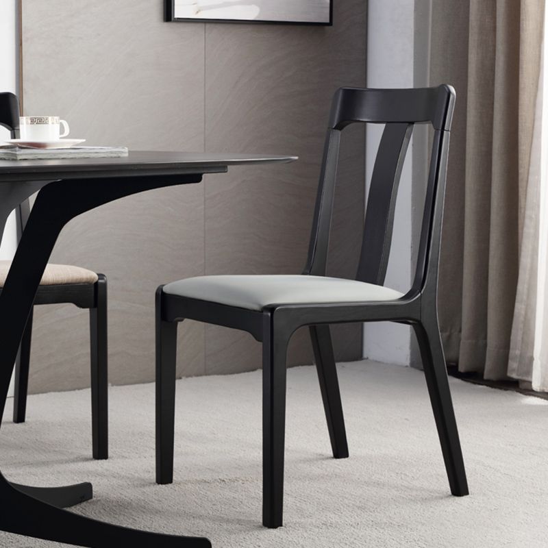Industrial Black Dining Side Chair Upholstered Side Chair for Home