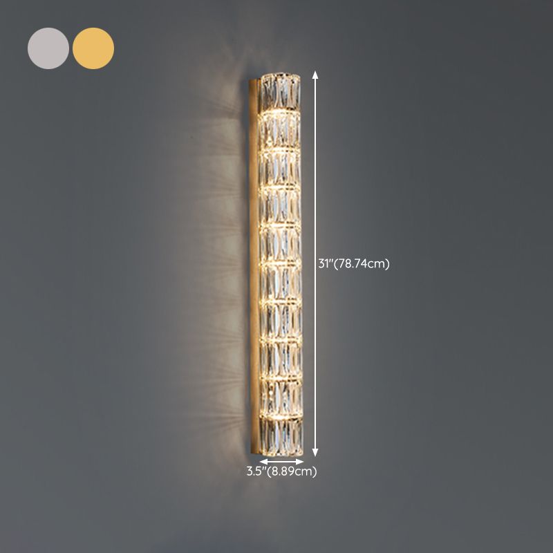 Cylinder Shape Crystal Wall Sconces Modern Multi-Lights Wall Mount Light Fixture