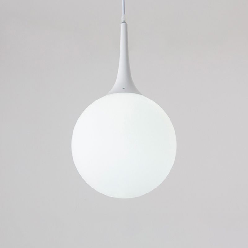 Pendre suspension en forme de larme blanche Simplicité 1 ampoule Verre d'opale Lumière suspendue